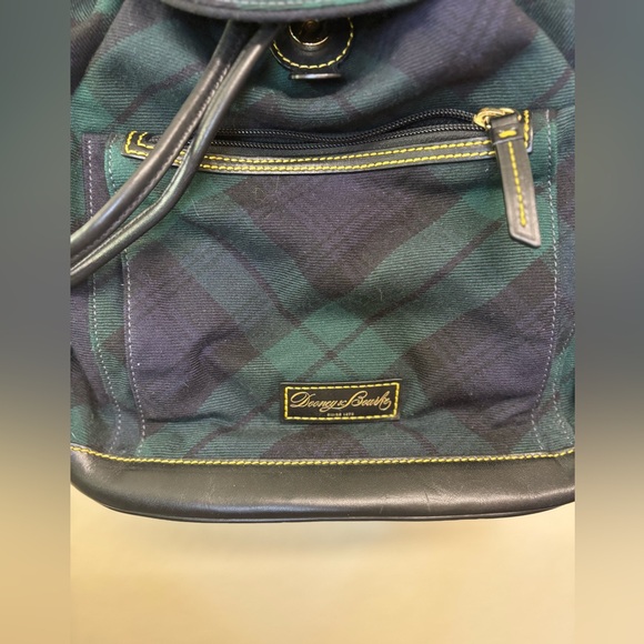 DOONEY & BOURKE vintage TARTAN DRAWSTRING BACKPACK-and db Green Retail $598 - Picture 6 of 6